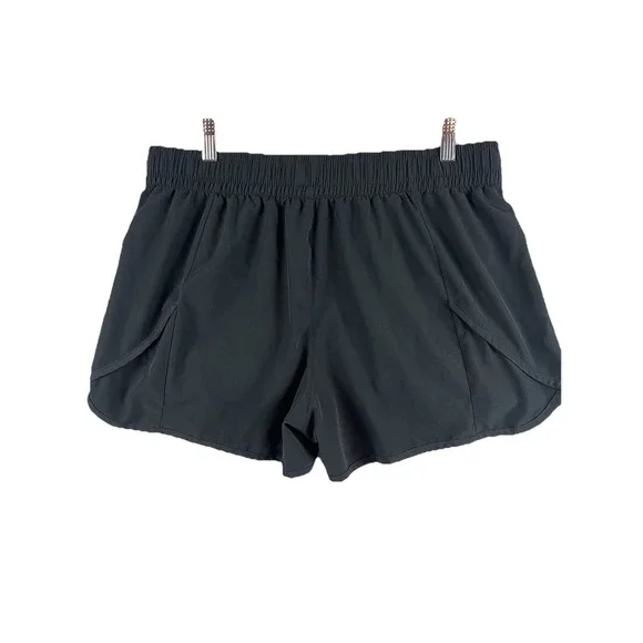 Z By Zella Womens Black High Waisted Flat Front Lined Running Shorts Size Large - Picture 2 of 3